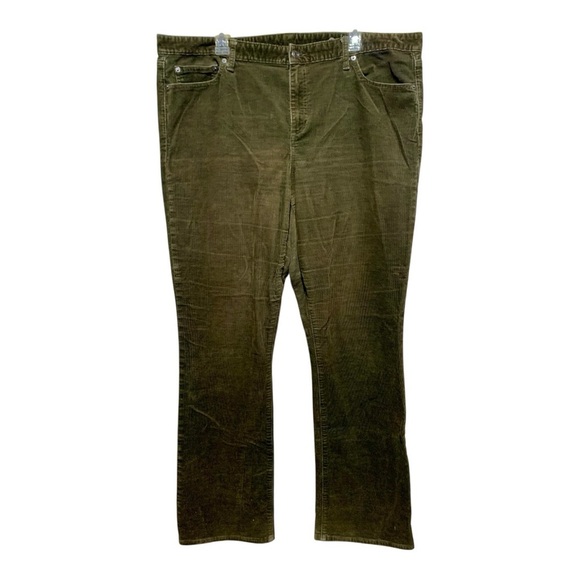 GAP Women's Perfect Boot Cut Cords in Forest Green Size 35 x 33 - Picture 3 of 5